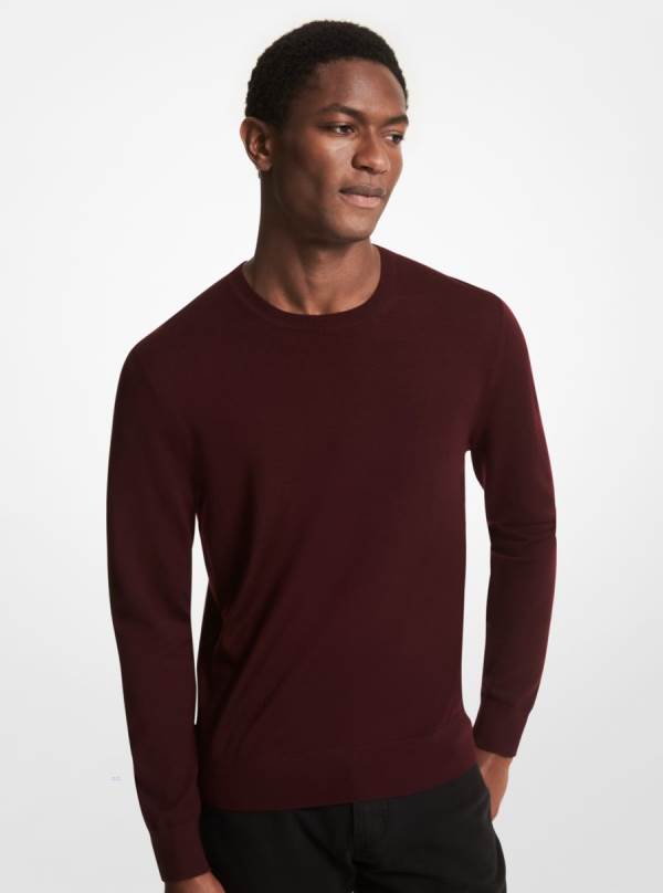 Panske Svetre Michael Kors Merino Wool Tmavo Hnede - Oblecenie Michael Kors Vypredaj | KOBWZ-3204